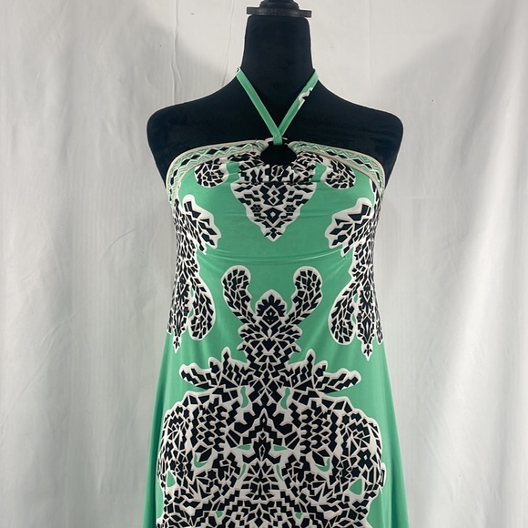 INC International Concepts,Halter,High low dress,Tropical,Teal,multi color,small - Picture 2 of 12